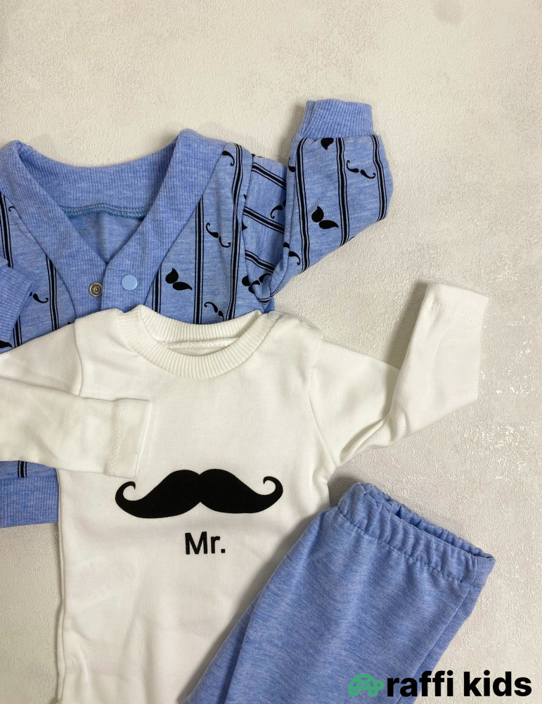 Mister 3-lü dəst -Türkiyə istehsalı pambıq uşaq geyimi|Raffi Kids