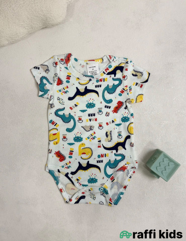 Dino qısaqol body -Türkiyə istehsalı pambıq uşaq geyimi|Raffi Kids