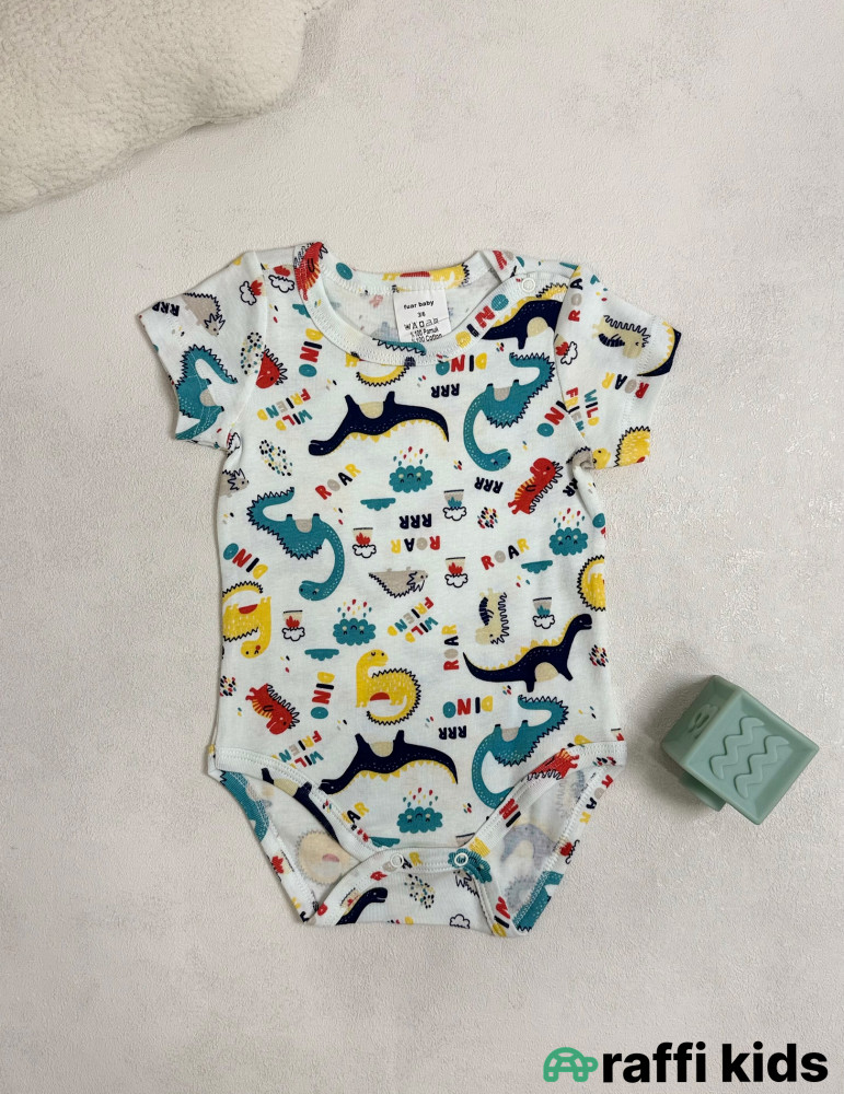 Dino qısaqol body -Türkiyə istehsalı pambıq uşaq geyimi|Raffi Kids