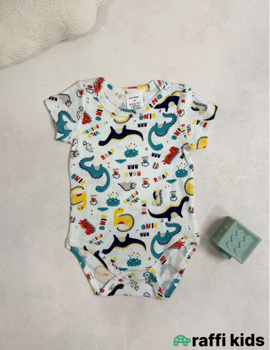 Dino qısaqol body -Türkiyə istehsalı pambıq uşaq geyimi|Raffi Kids