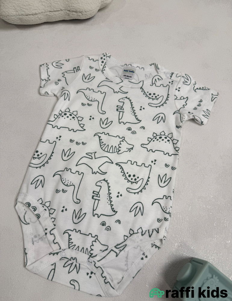 Dinos qısaqol body -Türkiyə istehsalı pambıq uşaq geyimi|Raffi Kids