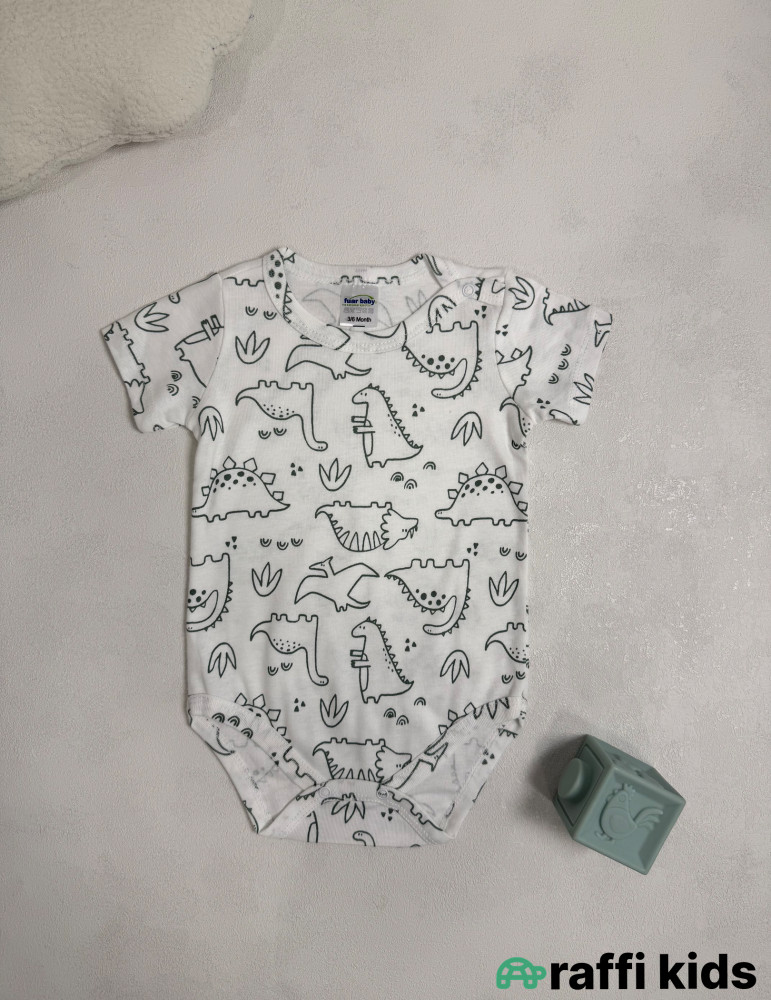 Dinos qısaqol body -Türkiyə istehsalı pambıq uşaq geyimi|Raffi Kids