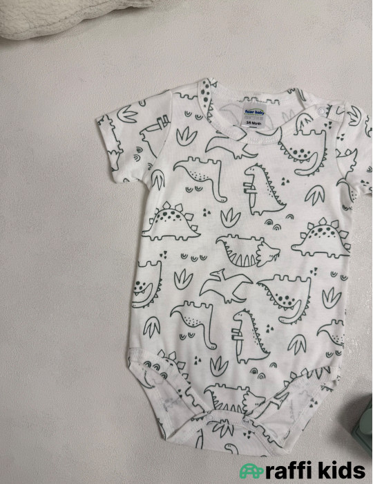 Dinos qısaqol body -Türkiyə istehsalı pambıq uşaq geyimi|Raffi Kids