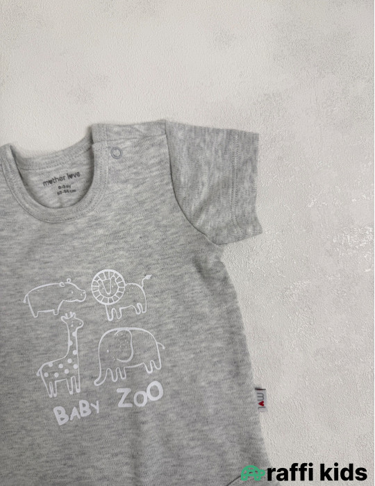Zoo qısaqol body-Türkiyə istehsalı pambıq uşaq geyimi|Raffi Kids
