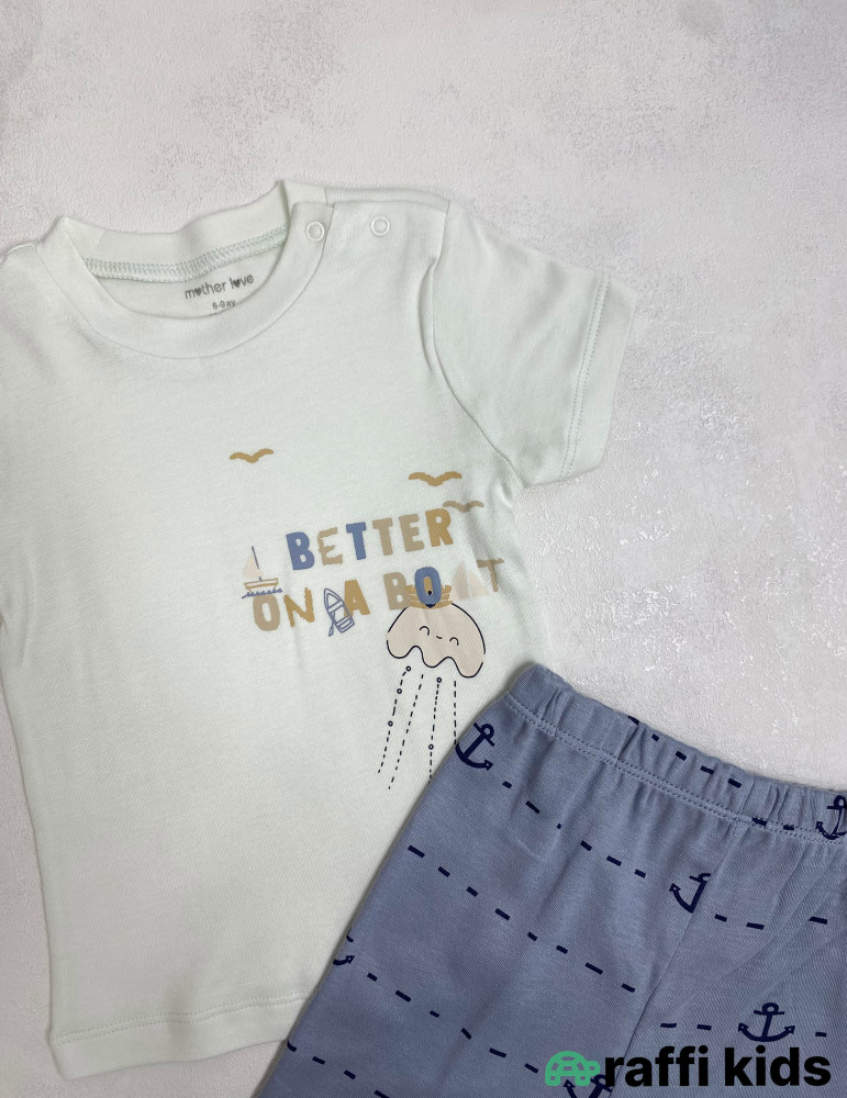 Better on a boat 2-li dəst -Türkiyə istehsalı pambıq uşaq geyimi|Raffi Kids