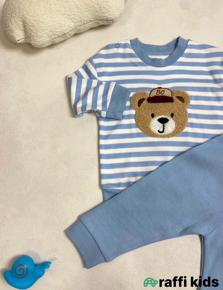 Teddy 2-li dəst -Türkiyə istehsalı pambıq uşaq geyimi|Raffi Kids