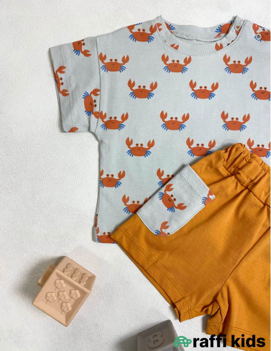 Crabs 2-li dəst -Türkiyə istehsalı pambıq uşaq geyimi|Raffi Kids