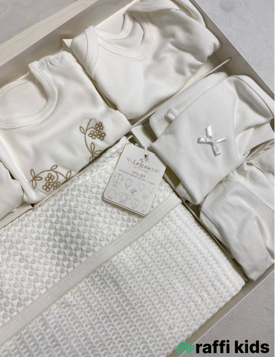 Storella 10-lu Xəstəxana Çıxışı Dəsti | 100% Pambıq Körpə Dəsti|Raffi Kids