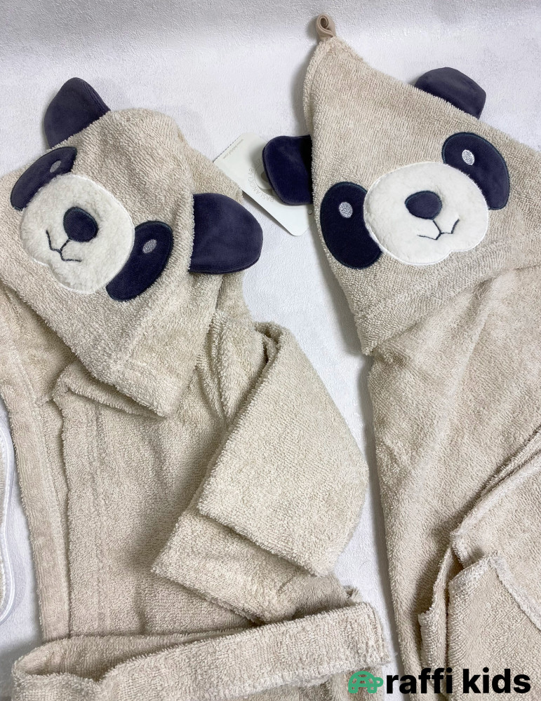 Panda 3-lü hamam dəsti -Türkiyə istehsalı pambıq uşaq hamam dəsti|Raffi Kids