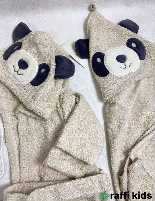Panda 3-lü hamam dəsti -Türkiyə istehsalı pambıq uşaq hamam dəsti|Raffi Kids