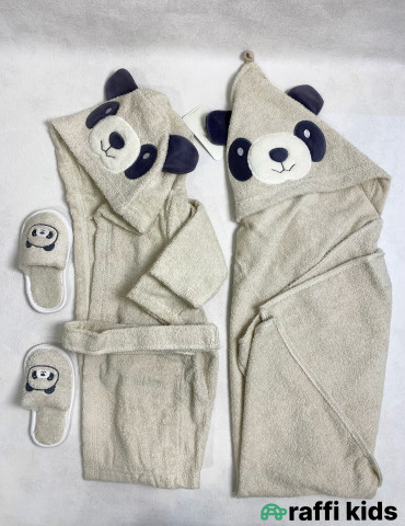 Panda 3-lü hamam dəsti -Türkiyə istehsalı pambıq uşaq hamam dəsti|Raffi Kids