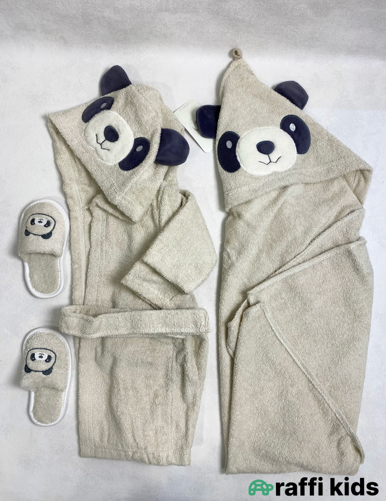 Panda 3-lü hamam dəsti -Türkiyə istehsalı pambıq uşaq hamam dəsti|Raffi Kids