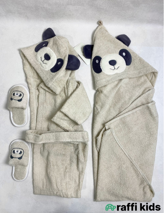 Panda 3-lü hamam dəsti -Türkiyə istehsalı pambıq uşaq hamam dəsti|Raffi Kids
