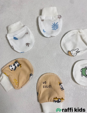 Əlcək 3-lü Set | 100% Pambıq Körpə Əlcəyi | Türkiyə İstehsalı|Raffi Kids 2