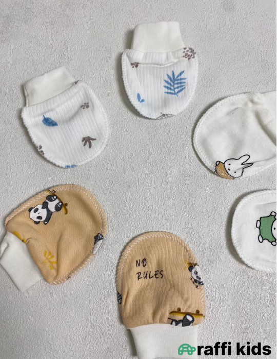 Əlcək 3-lü Set | 100% Pambıq Körpə Əlcəyi | Türkiyə İstehsalı|Raffi Kids