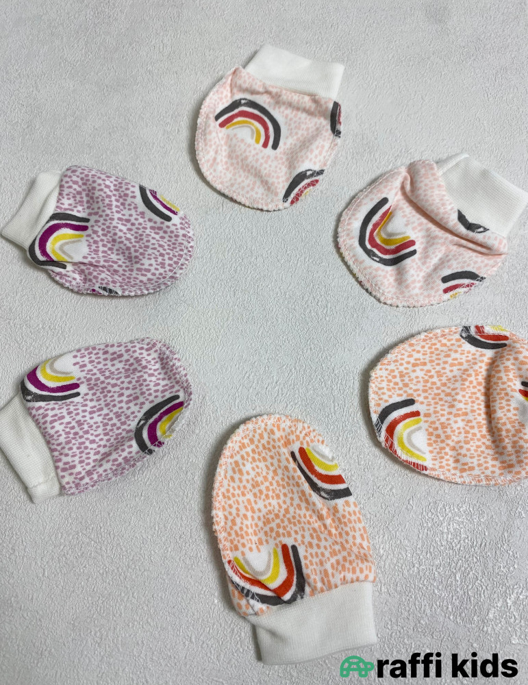 Əlcək 3-lü Set | 100% Pambıq Körpə Əlcəyi | Türkiyə İstehsalı|Raffi Kids