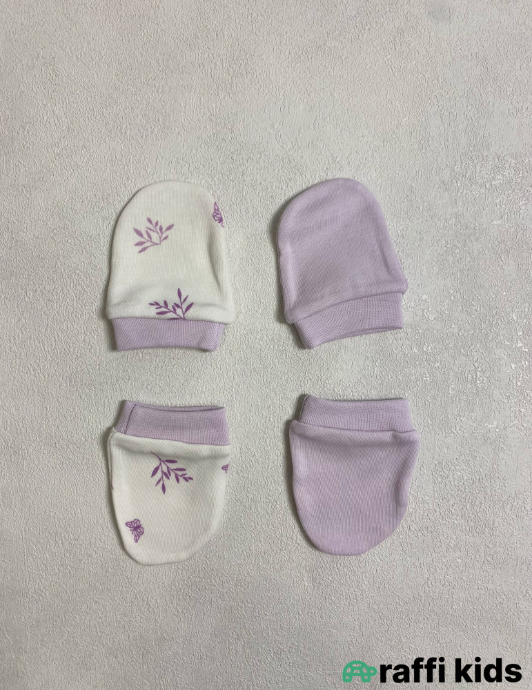 Əlcək 2-li Set | 100% Pambıq Körpə Əlcəyi | Türkiyə İstehsalı|Raffi Kids
