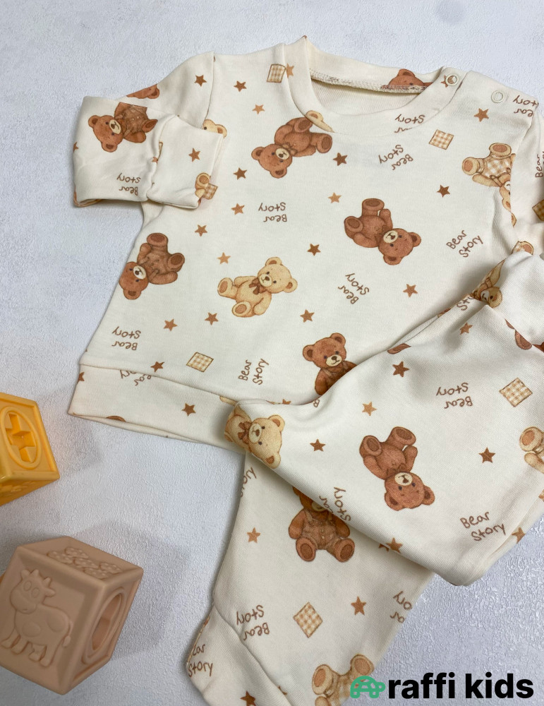 Teddy 2-li dəst -Türkiyə istehsalı pambıq uşaq geyimi|Raffi Kids