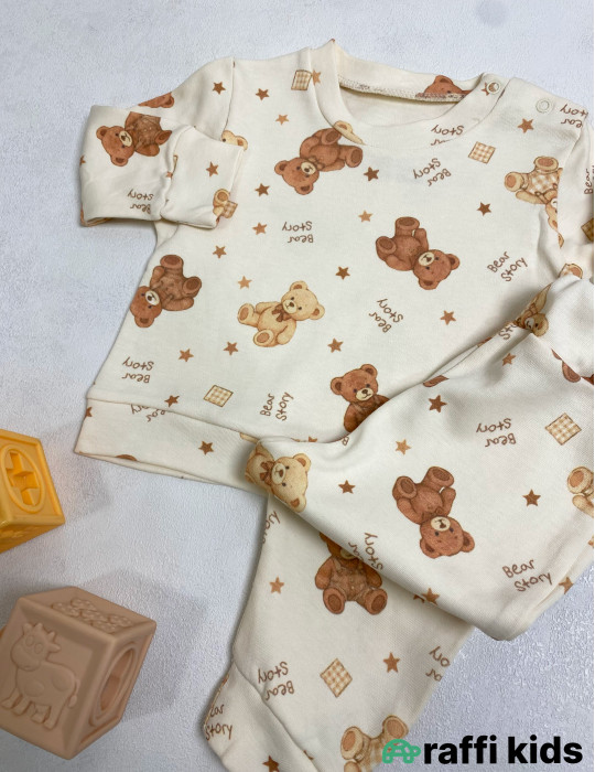 Teddy 2-li dəst -Türkiyə istehsalı pambıq uşaq geyimi|Raffi Kids
