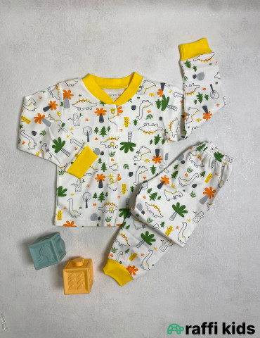 Stegosaurus 2-li pijama dəst -Türkiyə istehsalı pambıq uşaq geyimi|Raffi Kids