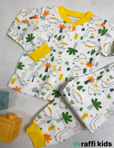 Stegosaurus 2-li pijama dəst -Türkiyə istehsalı pambıq uşaq geyimi|Raffi Kids 2
