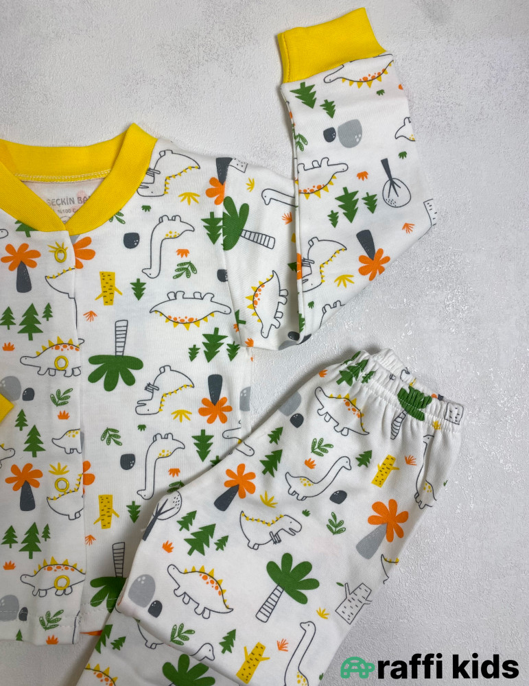 Stegosaurus 2-li pijama dəst -Türkiyə istehsalı pambıq uşaq geyimi|Raffi Kids