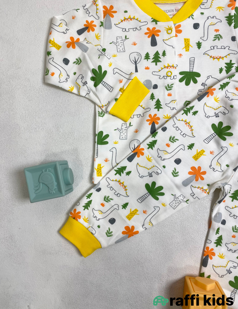 Stegosaurus 2-li pijama dəst -Türkiyə istehsalı pambıq uşaq geyimi|Raffi Kids