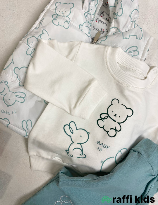 Baby hi 3-lü dəst -Türkiyə istehsalı pambıq uşaq geyimi|Raffi Kids