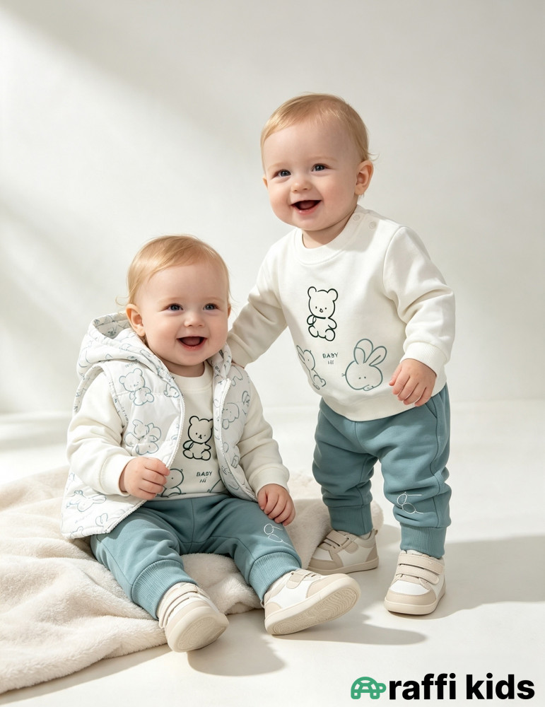 Baby hi 3-lü dəst -Türkiyə istehsalı pambıq uşaq geyimi|Raffi Kids