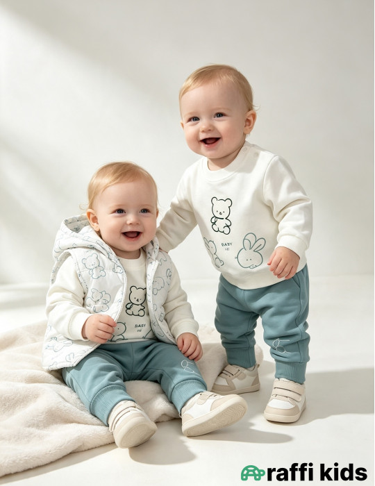 Baby hi 3-lü dəst -Türkiyə istehsalı pambıq uşaq geyimi|Raffi Kids