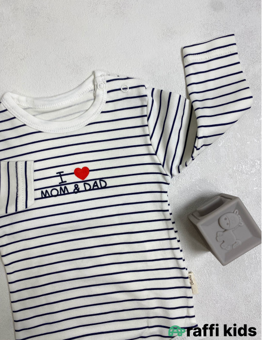 I love mom and dad uzunqol body -Türkiyə istehsalı pambıq uşaq geyimi|Raffi Kids