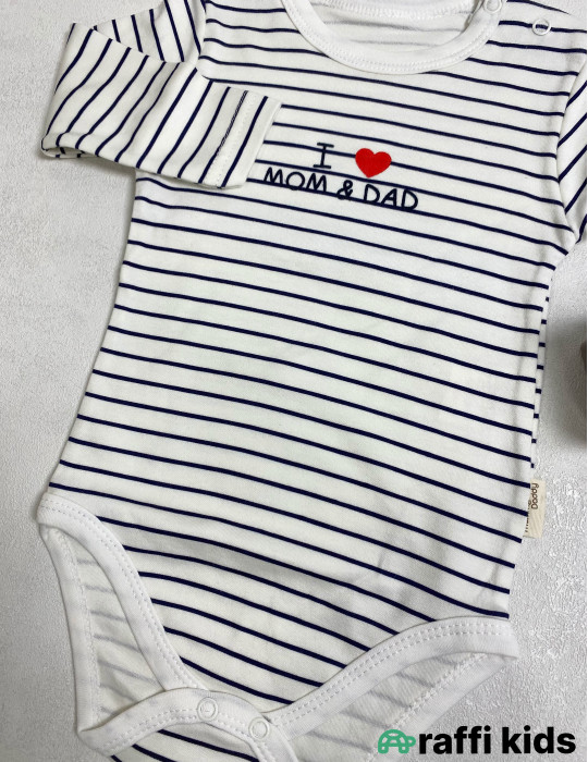 I love mom and dad uzunqol body -Türkiyə istehsalı pambıq uşaq geyimi|Raffi Kids