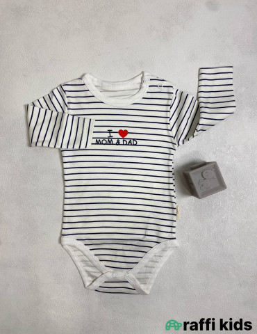 I love mom and dad uzunqol body -Türkiyə istehsalı pambıq uşaq geyimi|Raffi Kids