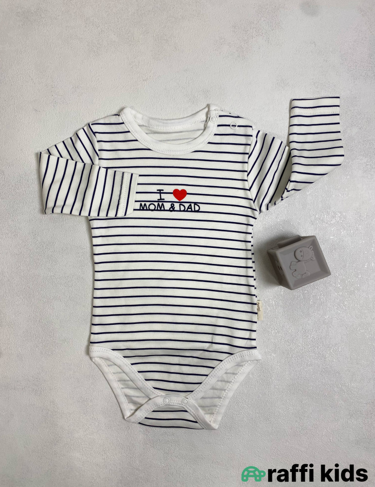 I love mom and dad uzunqol body -Türkiyə istehsalı pambıq uşaq geyimi|Raffi Kids