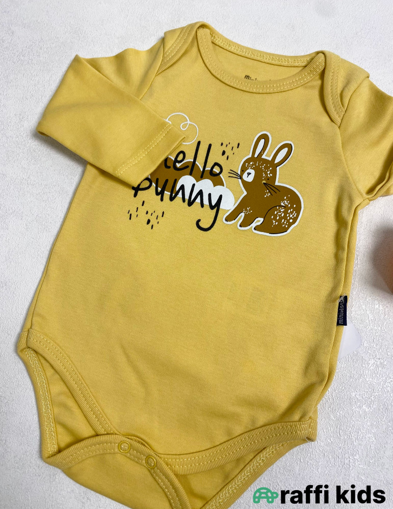 Hello bunny uzunqol body -Türkiyə istehsalı pambıq uşaq geyimi|Raffi Kids