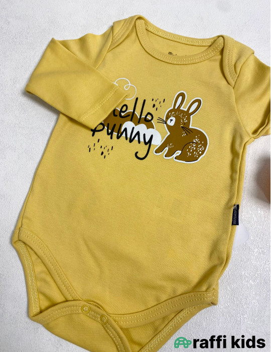 Hello bunny uzunqol body -Türkiyə istehsalı pambıq uşaq geyimi|Raffi Kids