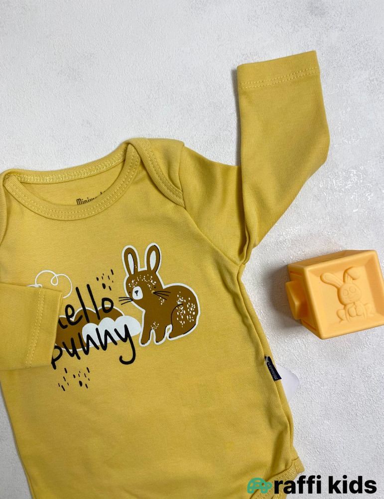Hello bunny uzunqol body -Türkiyə istehsalı pambıq uşaq geyimi|Raffi Kids