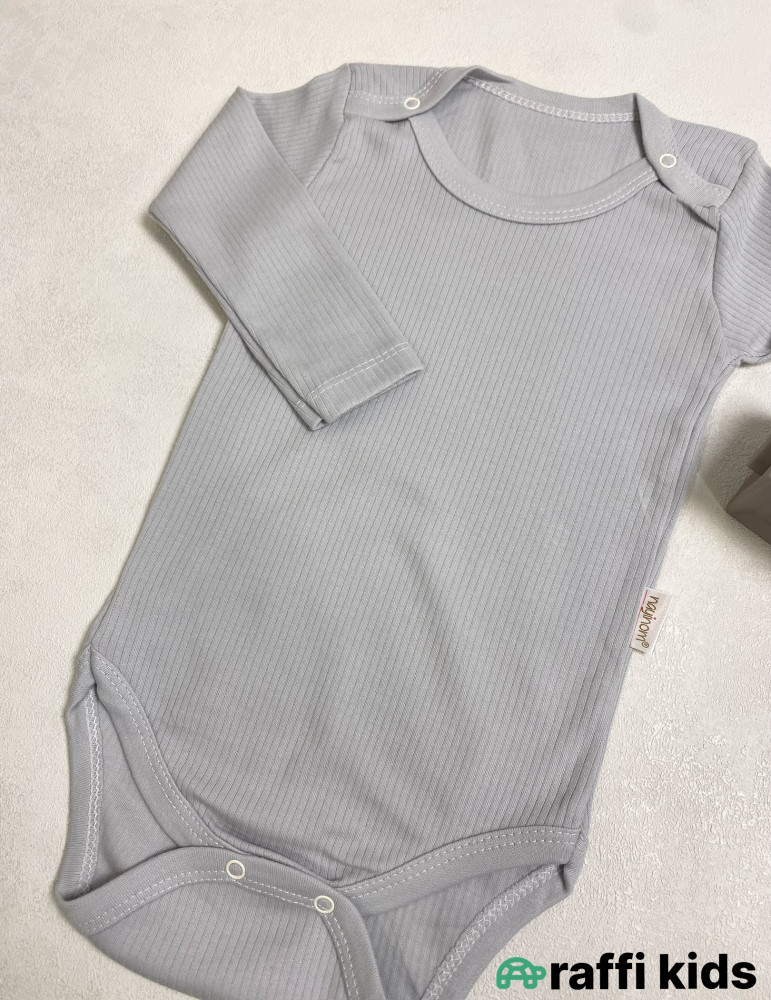 Boz uzunqol body -Türkiyə istehsalı pambıq uşaq geyimi|Raffi Kids
