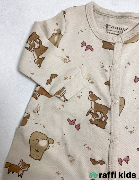 Bambi ayaqı bağlı papaqlı tulum -Türkiyə istehsalı pambıq uşaq geyimi|Raffi Kids