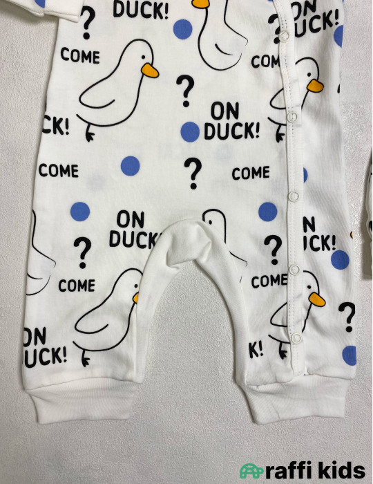 Duck-duck papaqlı tulum -Türkiyə istehsalı pambıq uşaq geyimi|Raffi Kids