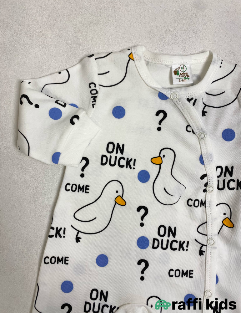 Duck-duck papaqlı tulum -Türkiyə istehsalı pambıq uşaq geyimi|Raffi Kids