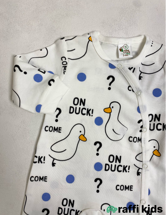 Duck-duck papaqlı tulum -Türkiyə istehsalı pambıq uşaq geyimi|Raffi Kids
